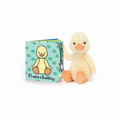 Jellycat If I were a Duckling Board and Bashful Duckling Medium UK | 14239OMIA